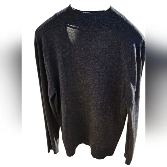 Cable & Gauge Charcoal Gray Lightweight Sweater U-Opening In Front Cowl Neck - Picture 3 of 5